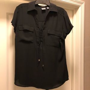 Black Tie Up Blouse